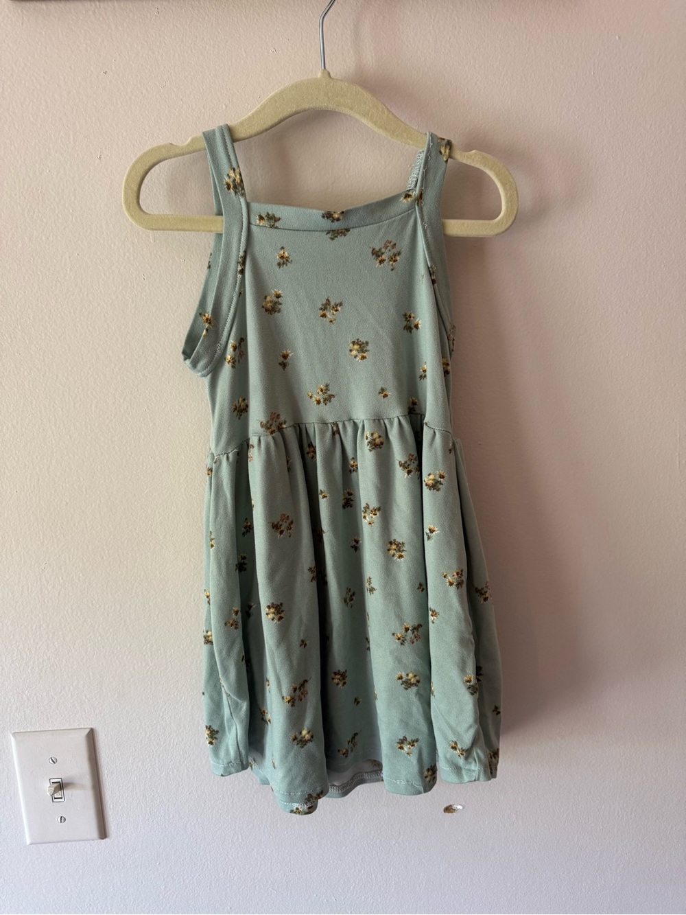 Girls' Sage Floral Tank Dress - Breezy Summer Style